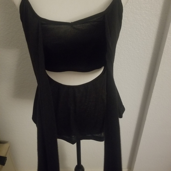 Black Tie Front Cami Top - Picture 5 of 7